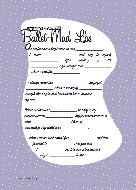 Let's play Ballet-Mad Libs!