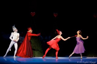 Akane Takada, Claire Calvert and James Hay in Alice's Adventures in Wonderland