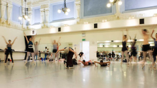 Artists of English National Ballet rehearse Robbins' The Cage.