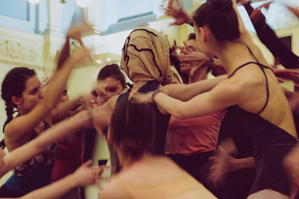 Artists of English National Ballet rehearse Robbins' The Cage.