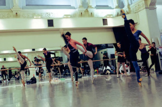 Artists of English National Ballet rehearse Robbins' The Cage.