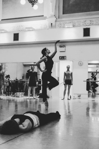 Artists of English National Ballet rehearse Robbins' The Cage.
