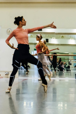 Artists of English National Ballet rehearse Robbins' The Cage.