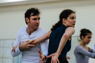 James Streeter and Jurgita Dronina rehearse Robbins' The Cage.