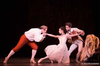 Christopher Saunders, Francesca Hayward and Alexander Campbell in Manon