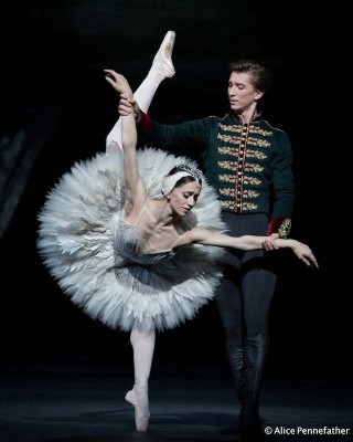 Marianela NÃºÃ±ez as Odette and Vadim Muntagirov as Prince Siegfried in Liam Scarlett's Swan Lake