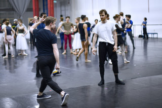 Christopher Wheeldon and James Streeter during rehearsal