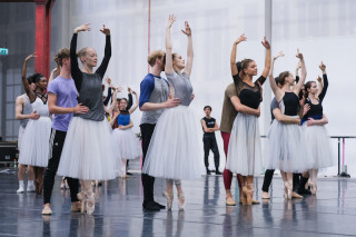 Artists of English National Ballet during Cinderella rehearsals.
