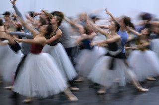 Artists of English National Ballet during Cinderella rehearsals.