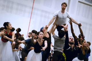 James Streeter and Artists of English National Ballet during Cinderella rehearsals.